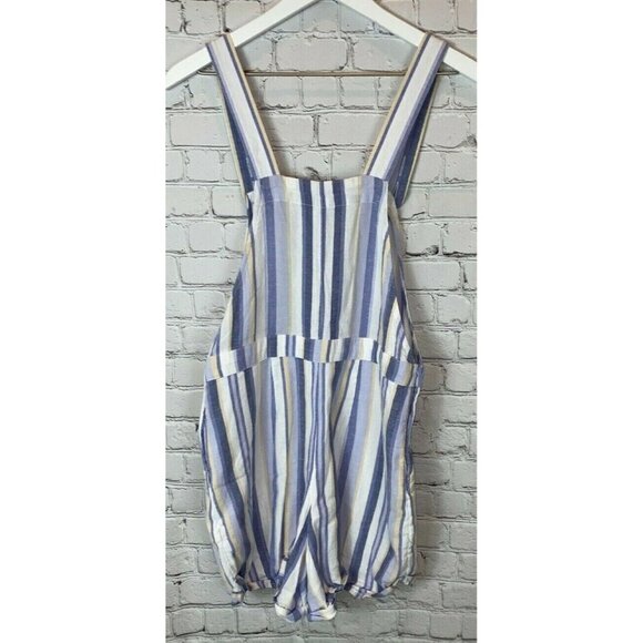 HOLLISTER Womens' Blue White Striped Overalls Shorts Shortalls Size Small - Picture 4 of 4